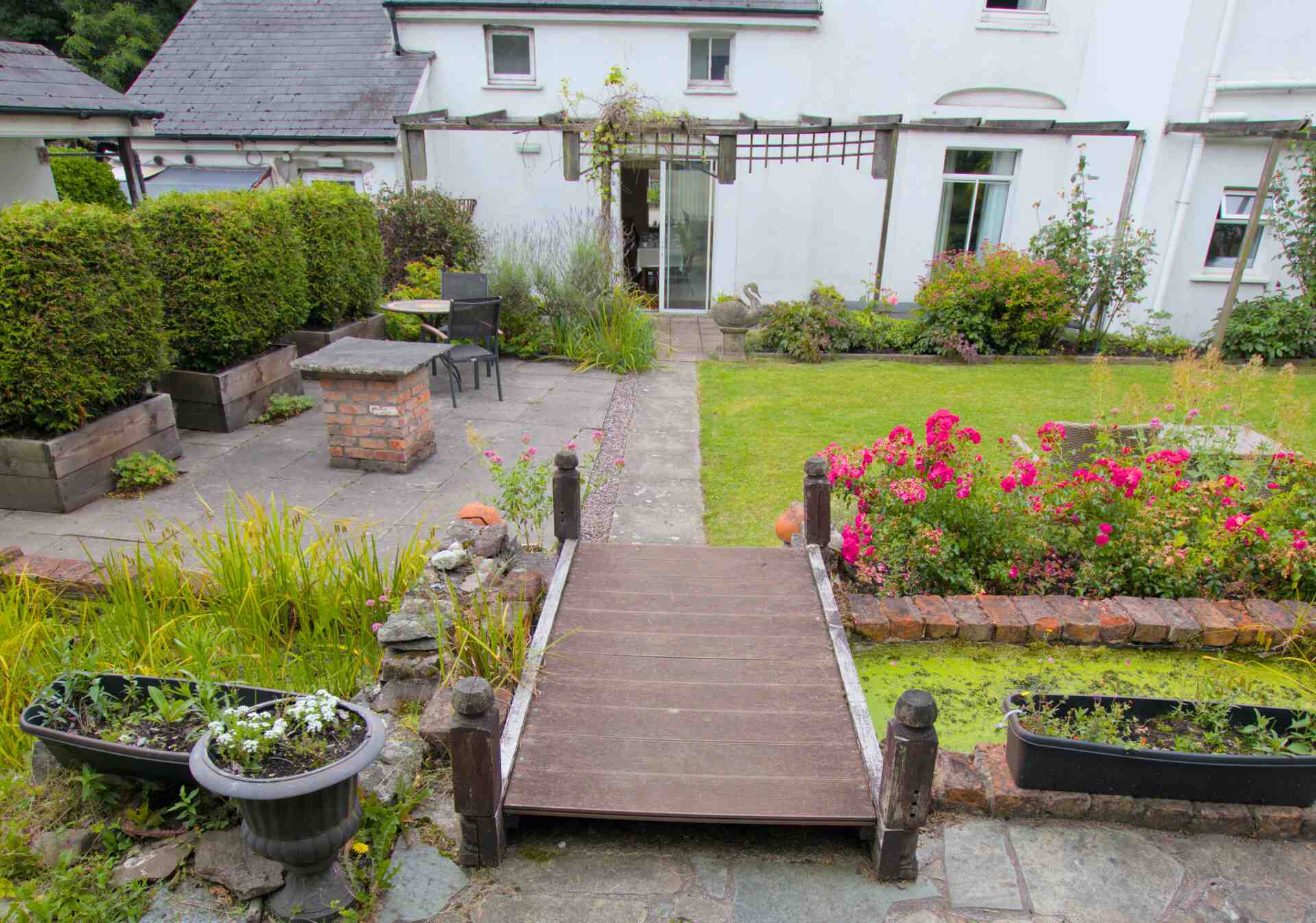 Bridge over restful waters..